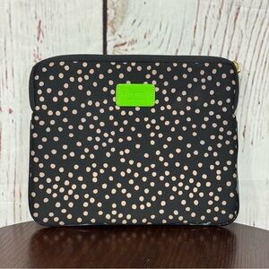 Kate Spade New York Black and Cream Polka Dot Lap Top Sleeve EUC